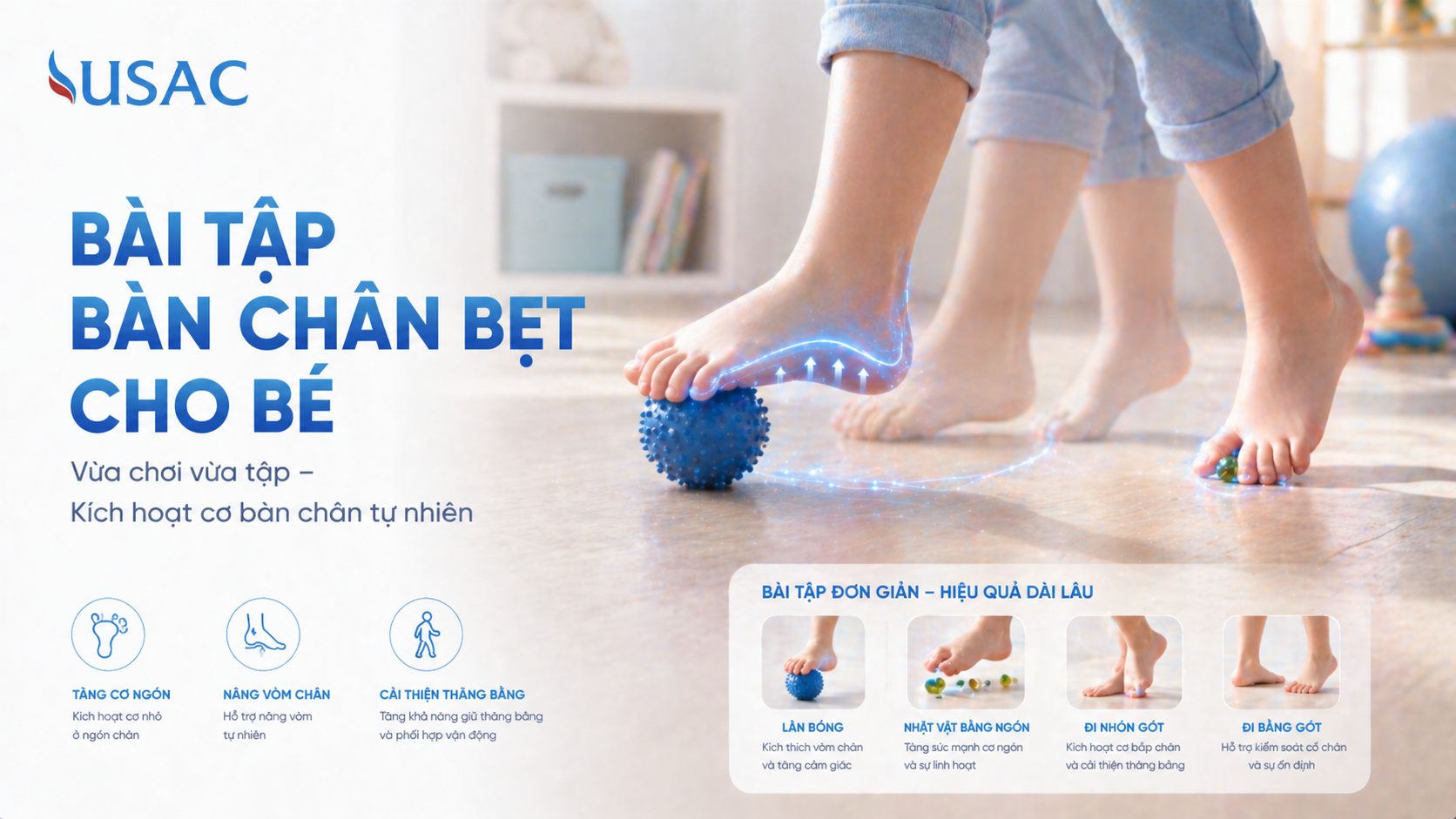 Bài Tập Bàn Chân Bẹt Cho Bé