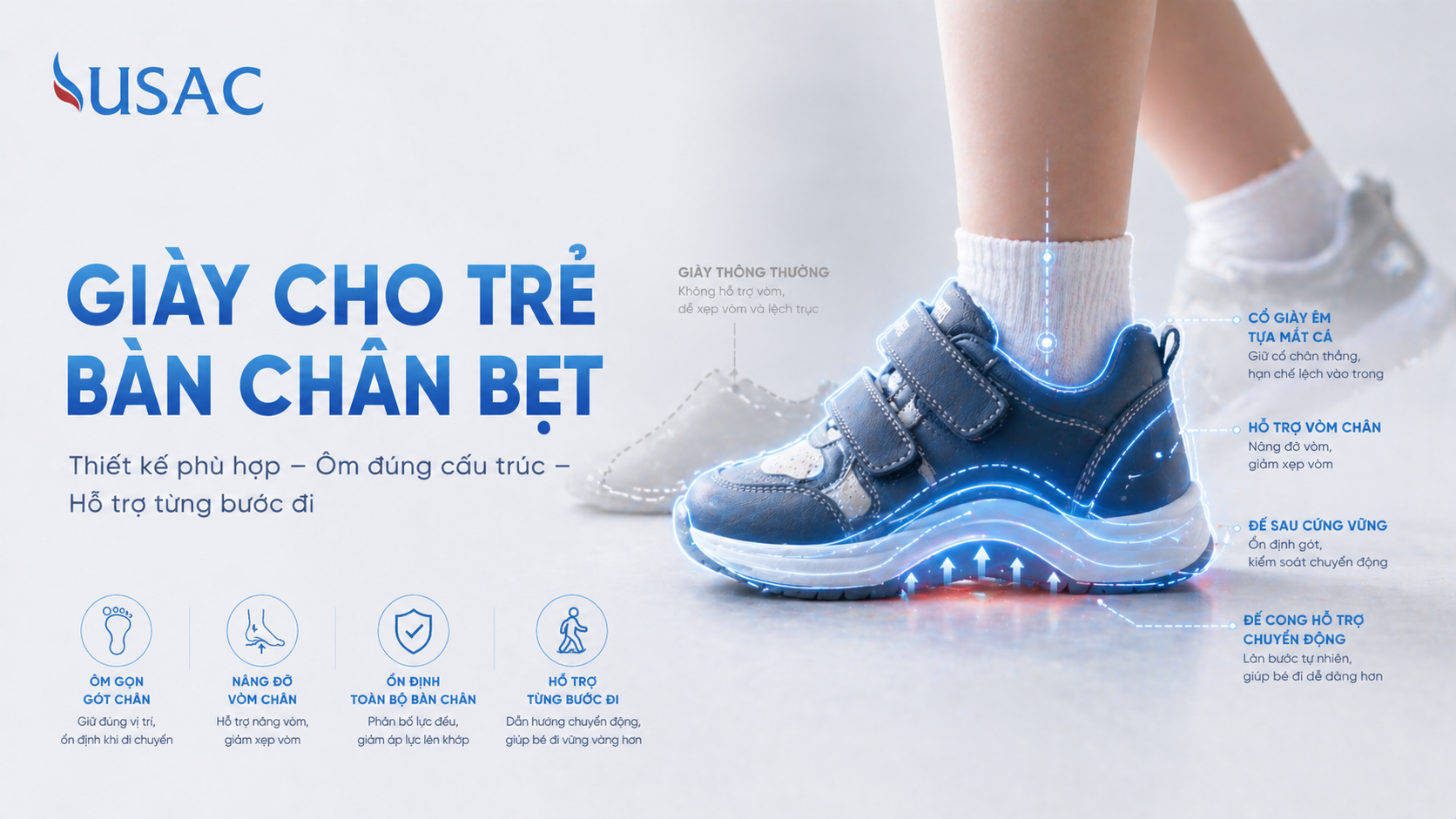 Giày Cho Trẻ Bàn Chân Bẹt